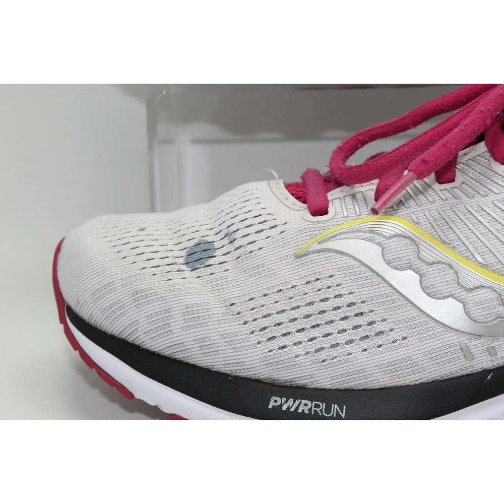 Saucony Guide 14 Womens 9 Running Shoes White Silver Pink S10654-55 Stability